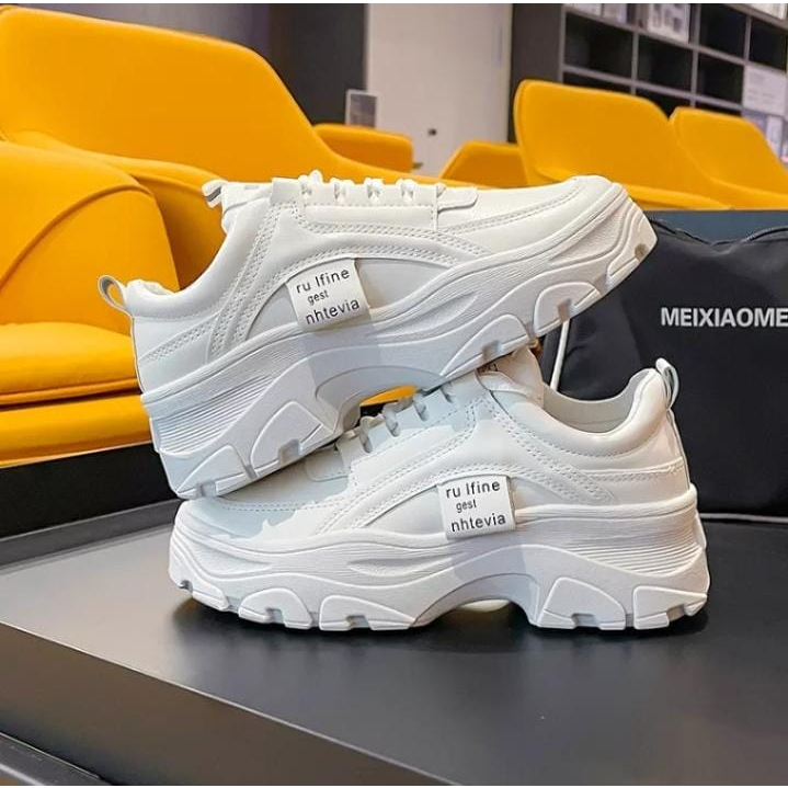 PROMO Sneakers Wanita Import Sepatu Kets Sneakers Wanita Korea ootd Sepatu Full Hitam dan Full Putih