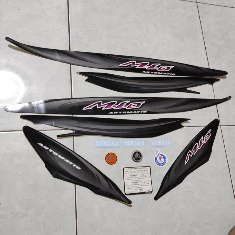 stiker stripping striping decal graphic Yamaha Mio velg ruji jari 5TL 2006 2007 2008 hitam ori origi