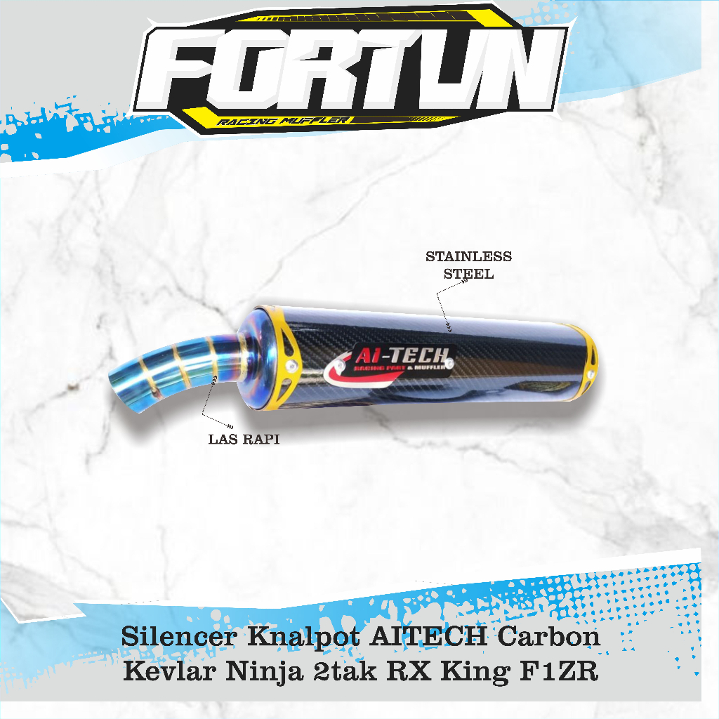 Silencer Knalpot AITECH Carbon Kevlar Ninja 2tak RX King F1ZR Satria