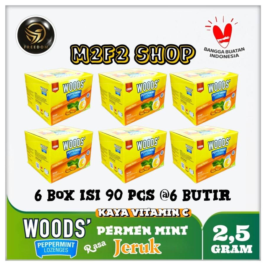 

Woods Peppermint Lozenges Orange | Permen Mint Pelega Tenggorokan Rasa Jeruk Sachet - 15 gr (Kemasan 6 Box)