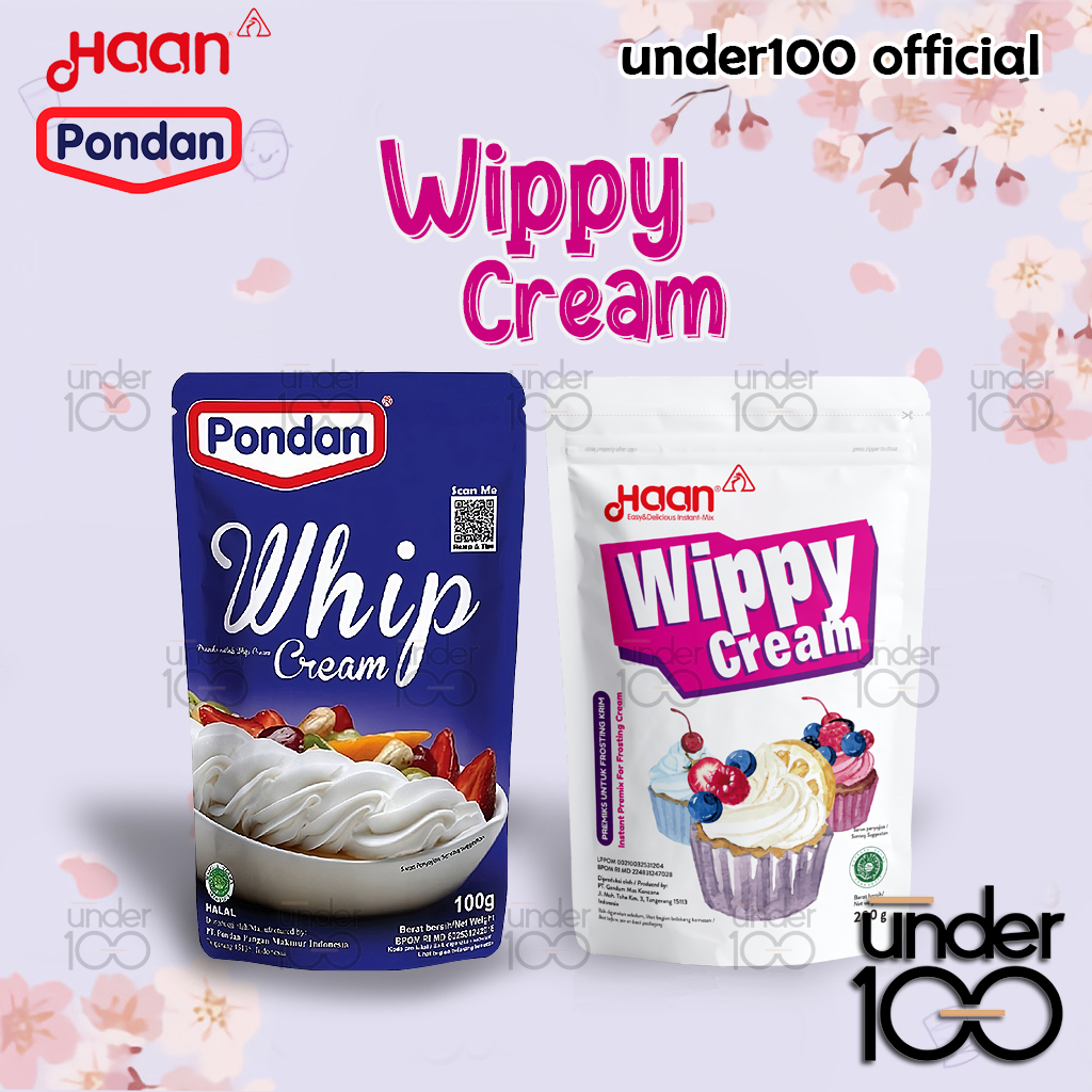 

❤ Under100 ❤ Haan Wippy Cream Pouch 200g | Pondan Whip Cream Pouch 100g | HALAL BPOM