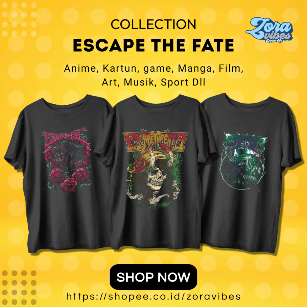 Kaos band ESCAPE THE FATE T-shirt baju
