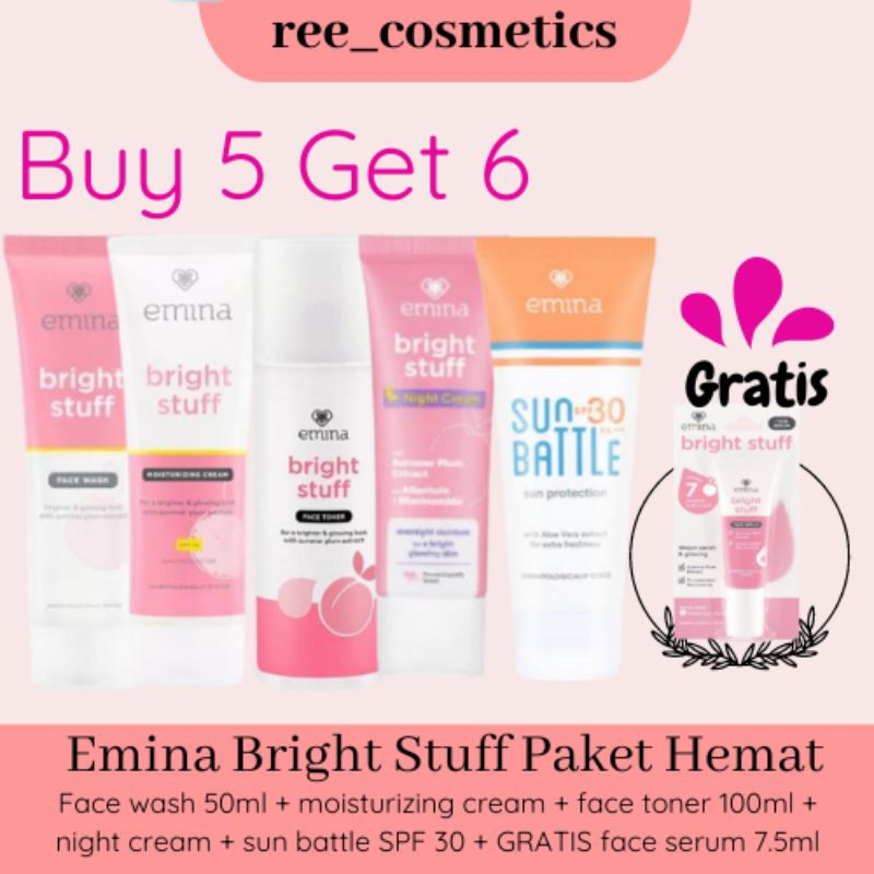 Paket Emina Bright Stuff Lengkap 1 Set Komplit | Emina Paket Skincare Remaja