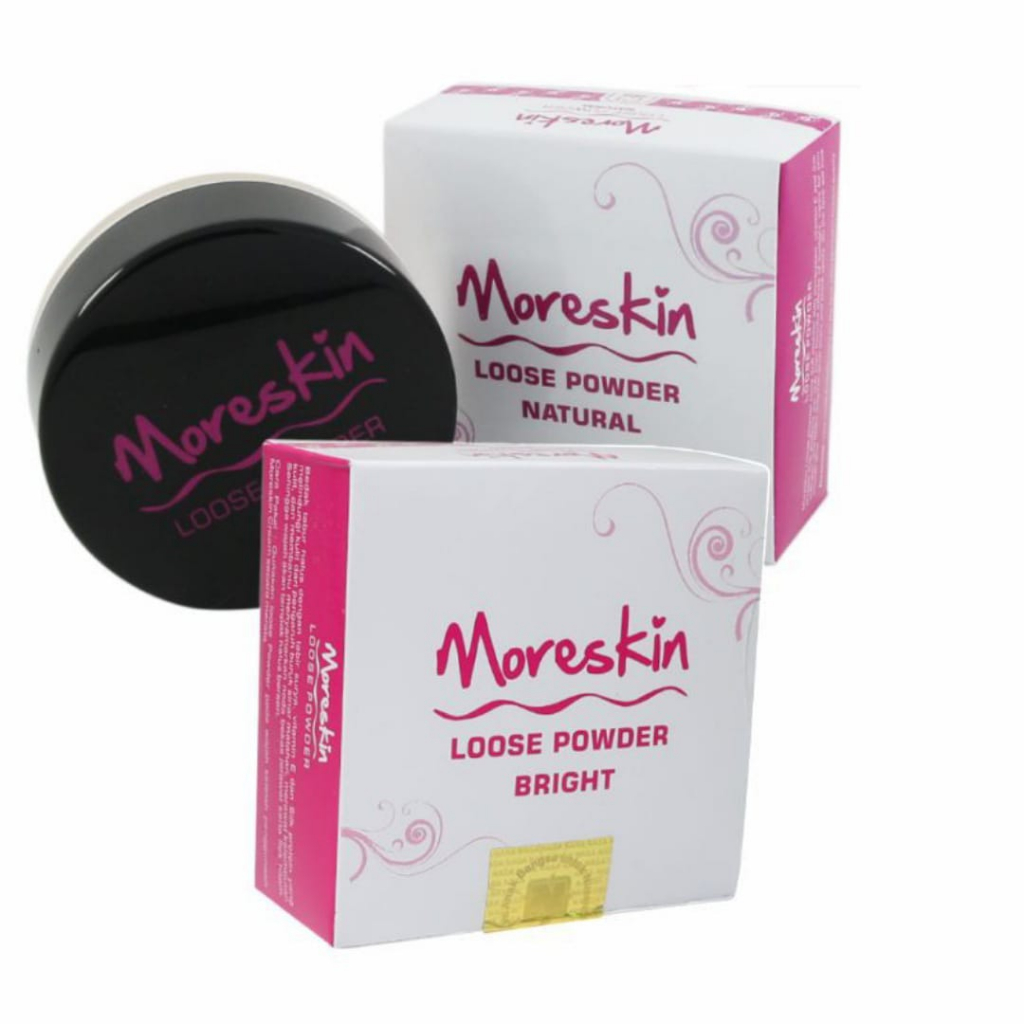 MORESKIN LOOSE POWDER NATURAL - BRIGHT - 20GRAM - MEMBANTU MENYAMARKAN NODA HITAM WAJAH - BEKAS JERA