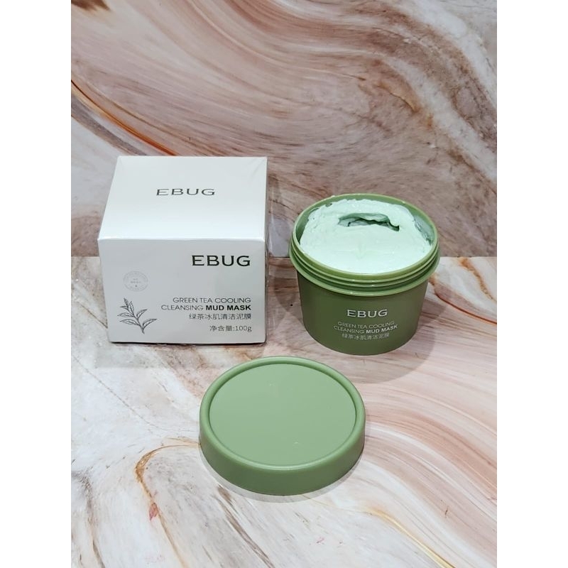 MASKER LUMPUR MUD MASK EBUG GRRENTEA COOLING CLEANAING ORI MURAH