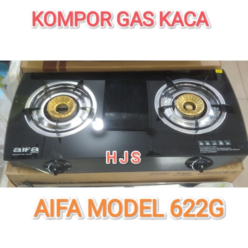 KOMPOR GAS KACA AIFA MODEL 622G 2 TUNGKU