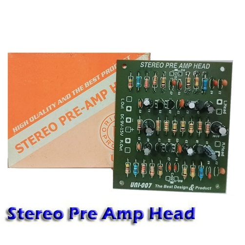 Kit Pre-Amp Head Stereo Preamp Head penguat  Transistor C945 9-15v DC Bass Treble