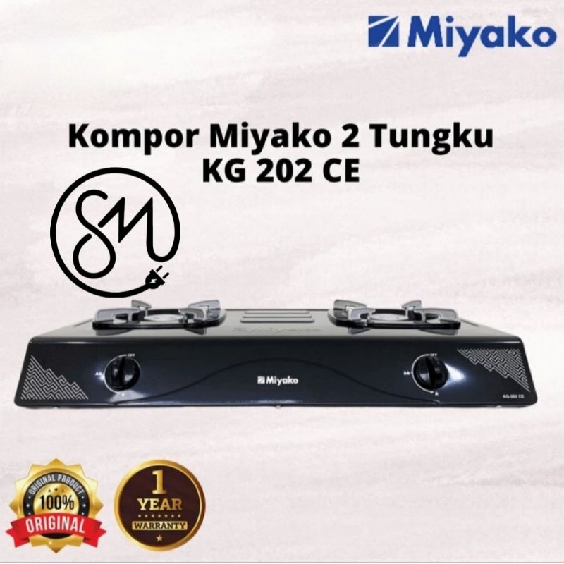 Kompor Gas Miyako KG-202 CE Hitam 2 tungku KG202CE Murah 202CE