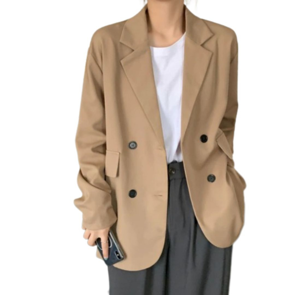 Jas blazer besic casual atasan wanita korea style katun drill ara blazer / blazer wanita remaja / bl