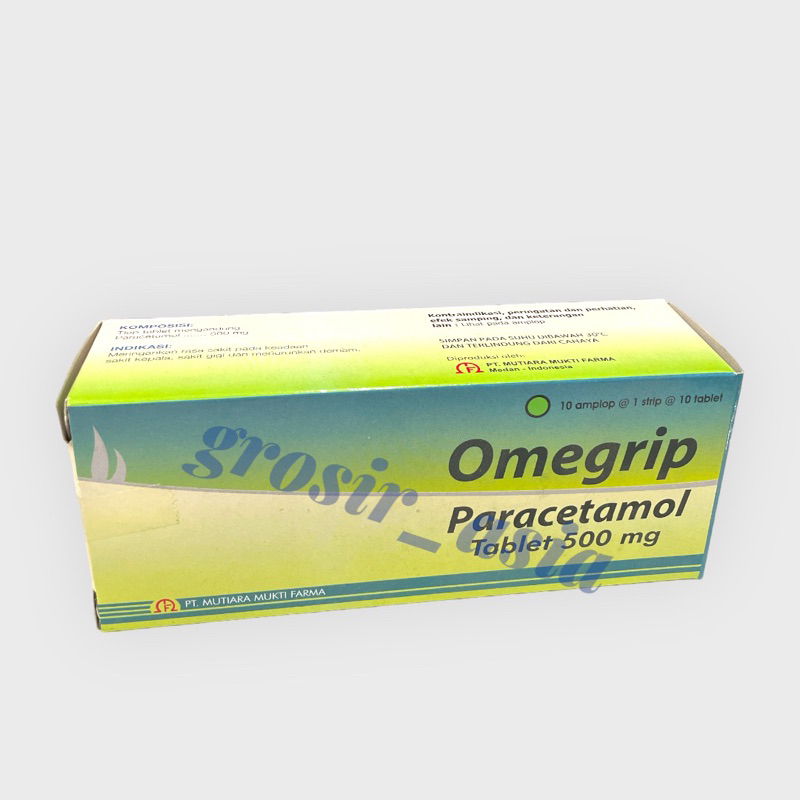 Omegrip Paracetamol Tablet 1 Box Isi 10 Strip