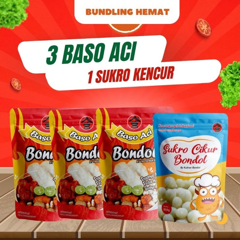 

Bundling paket hemat 3 baso aci dan 1 sukro