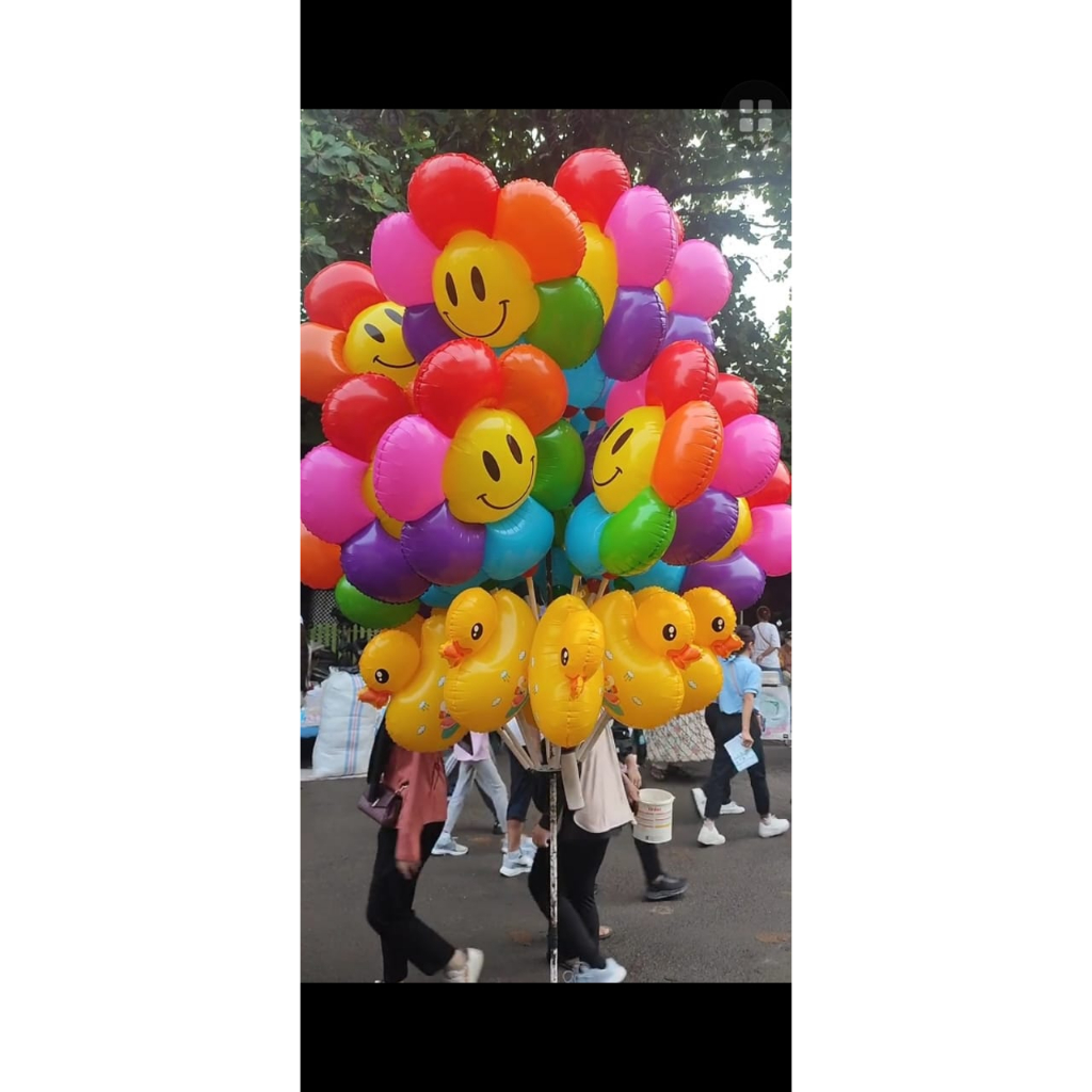 BALON BUNGA MATAHARI RAINBOW JUMBO DAN KECIL /BALON LED