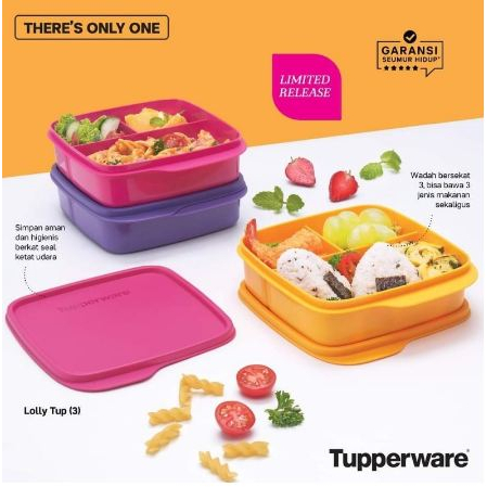 MURAH MERIAH HARGA PROMO HANYA DISINI Loly tup tupperware ungu pink kuning promo 2023 bekal makan te