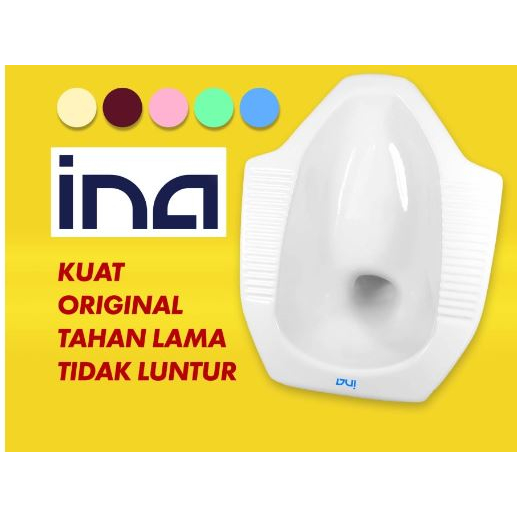 Closet Jongkok Ina Putih Biru/ Kloset WC Toilet Keramik Pink Hijau/ Tongkrongan WC/ WC Nongkrong