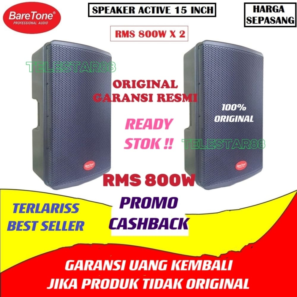 BARETONE MAX15H SPEAKER AKTIF BARETONE MAX15H 800W ORIGINAL 2 PCS NEW