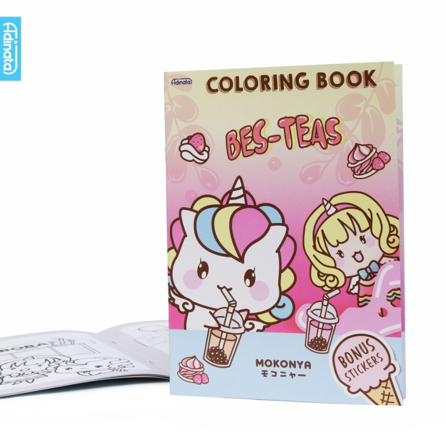 Mokonya Coloring Book 16 Pages with Bonus Sticker Bes-Teas