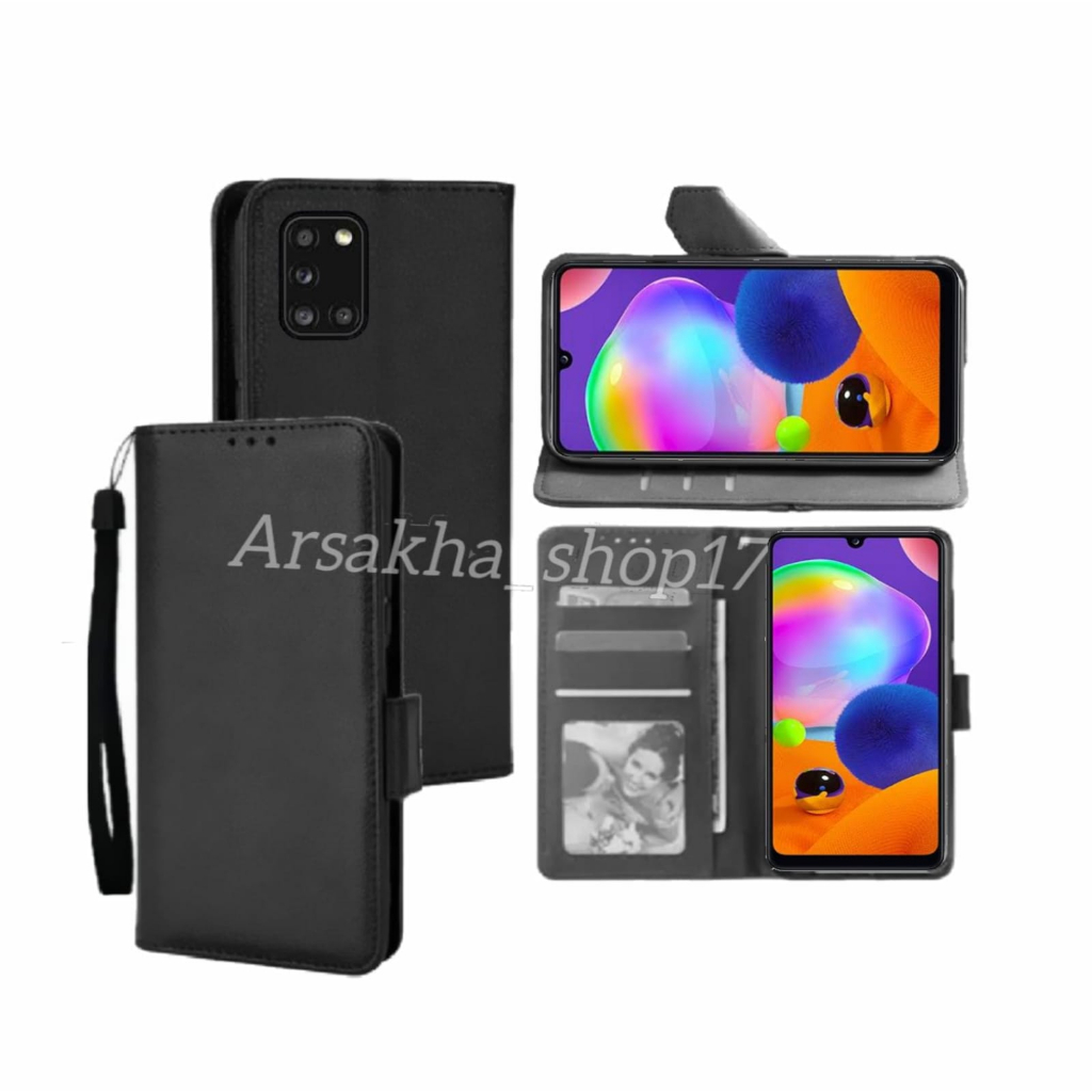 Flip Case  SAMSUNG GALAXY A31 2020 Casing Dompet Flip Cover Leather Premium Sarung Buku HP