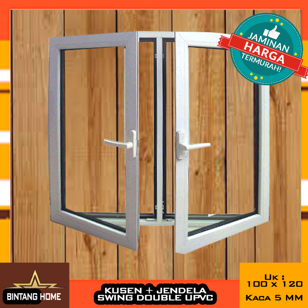 Kusen Jendela Swing UPVC Uk 100x120