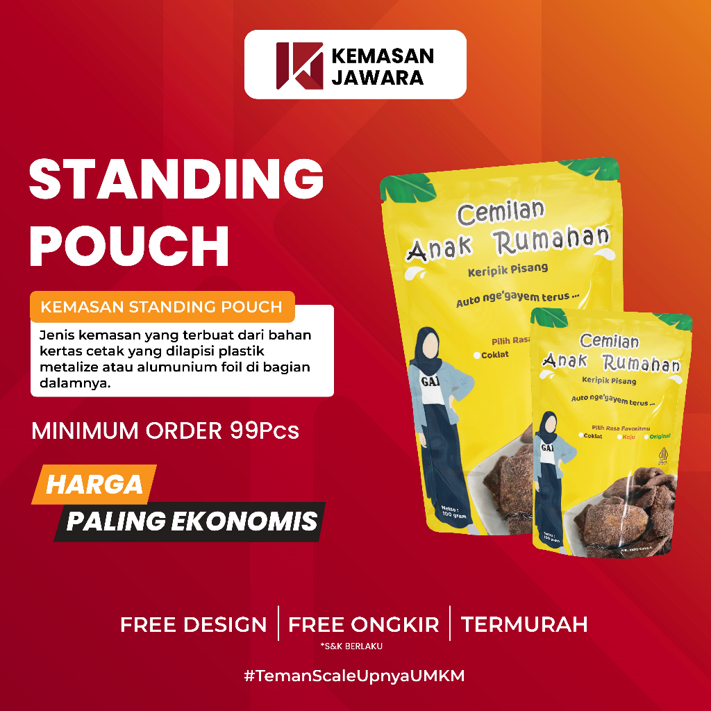Standing Pouch Full Print Custom 18x26 100pcs