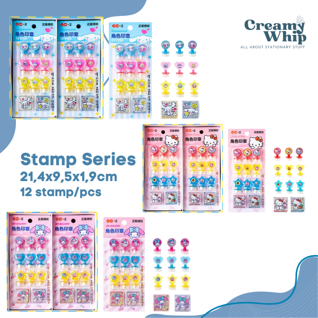 

Stempel anak bulat Round Kids Stamp cap gambar mainan anak set isi 12pcs