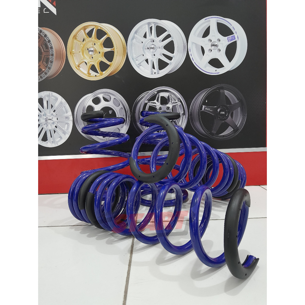 Per ceper mobil innova lowering kit hsr warna biru coil spring buat mobil inova solar diesel warna b