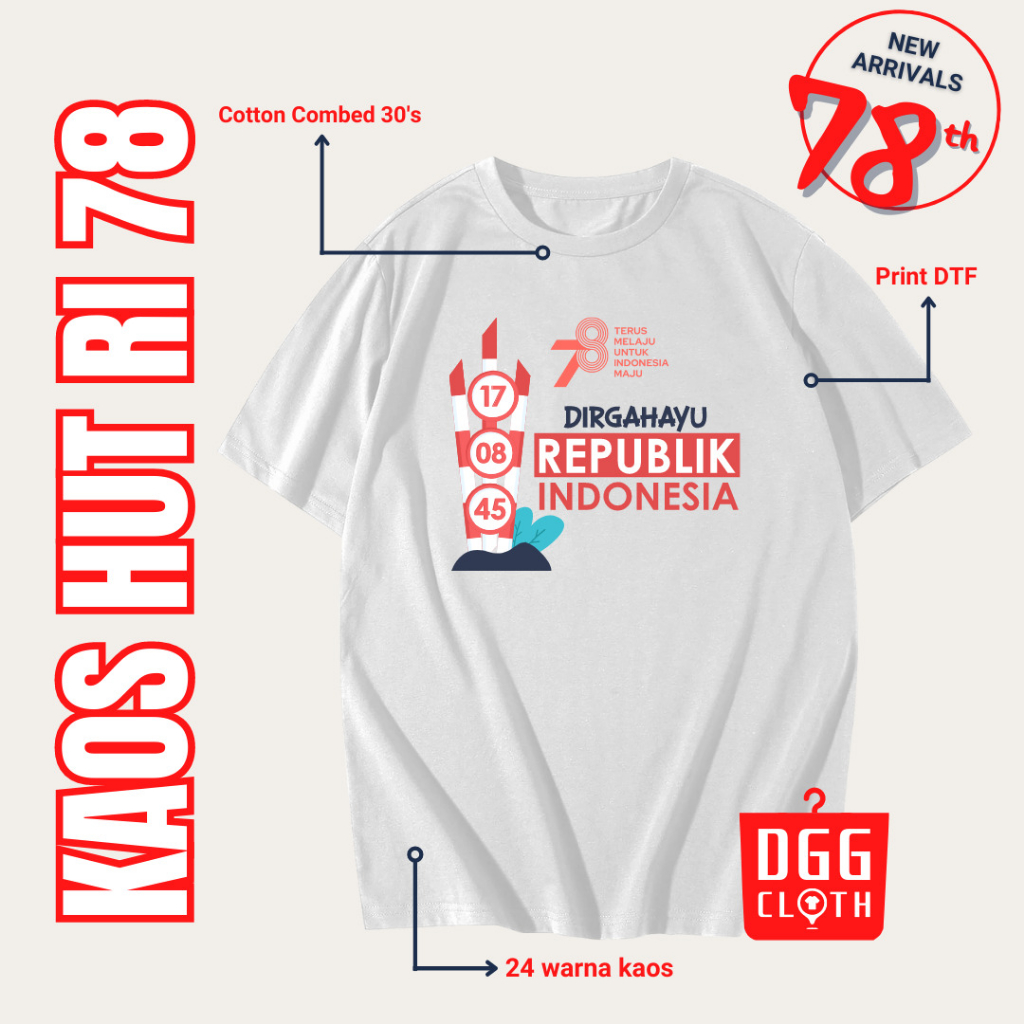 Kaos HUT RI Kemerdekaan 78, Baju HUT RI Kemerdekan 78 Type 7