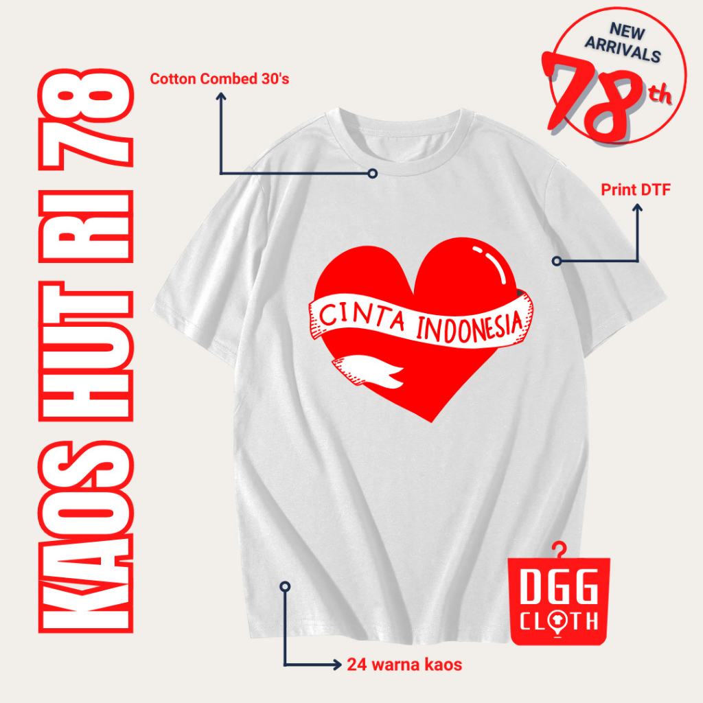 Kaos HUT RI Kemerdekaan 78, Baju HUT RI Kemerdekan 78 Type 14