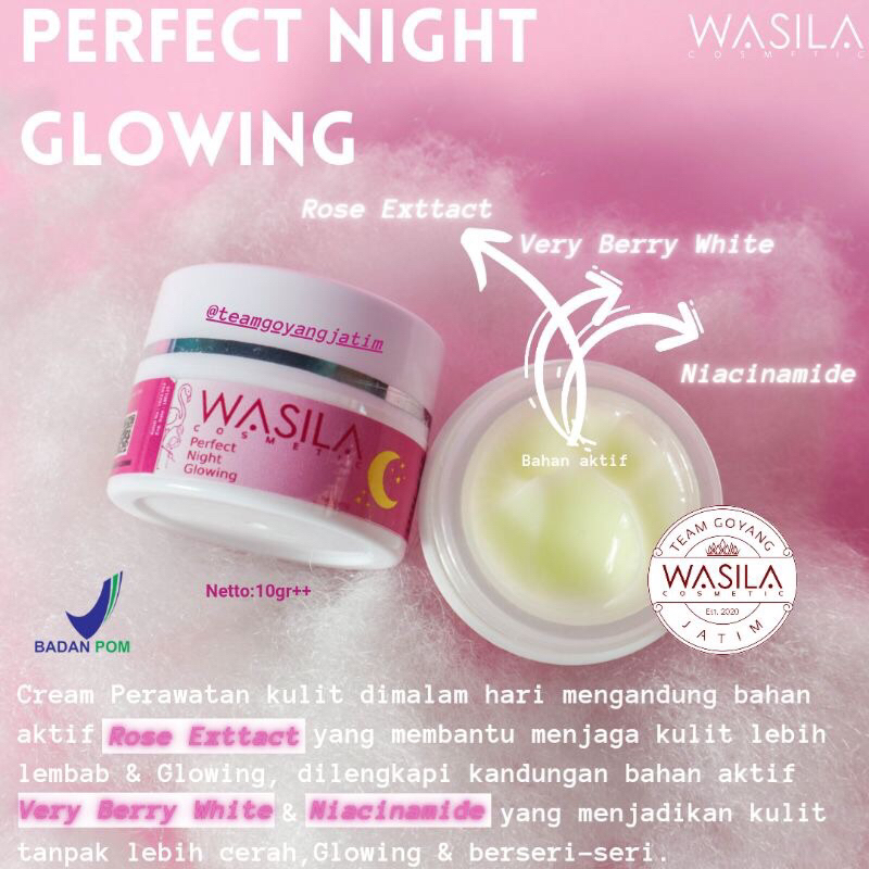 ♥️READY ♥️ PERFECT NIGHT GLOWING / NIGHT CREAM WASILA COSMETIC - ORI BPOM ❤️ BISA COD ❤️