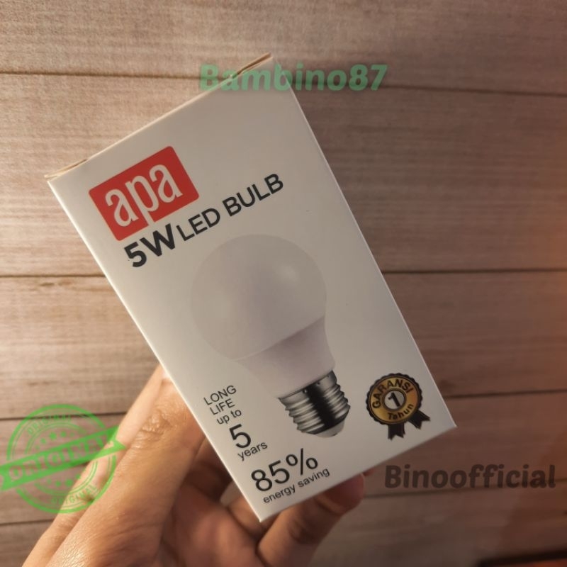 Lampu Led APA 5 Watt Bohlam Lampu E27 LED 5 Watt Putih