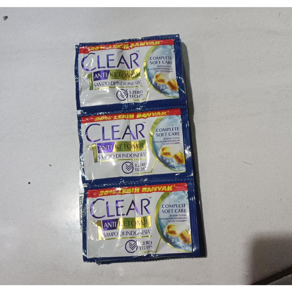 clear shampo sachet