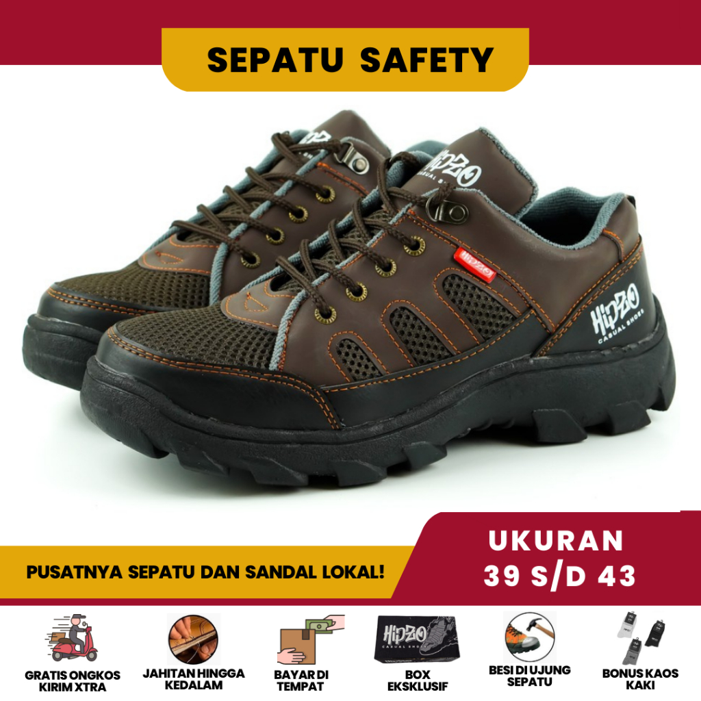 Palapa Sepatu Septu Spatu Safety Shoes Hipzo M51 M 51 Sefty Safty Sefti Pria Wanita Cewek Sport Spor