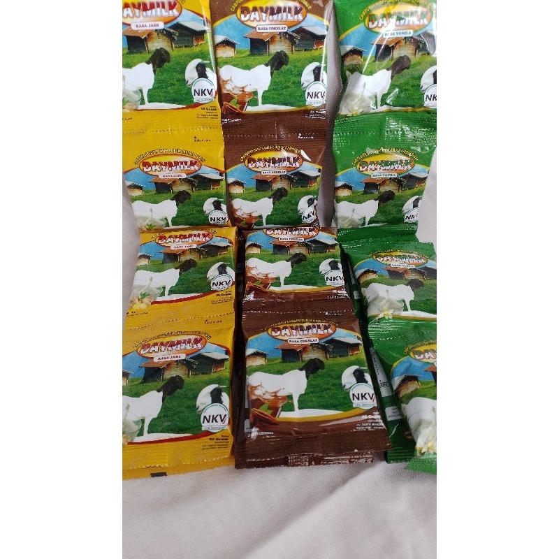 

Susu Kambing Etawa Bubuk DAYMILK Renteng Coklat Vanila Jahe Enak Sehat Murah