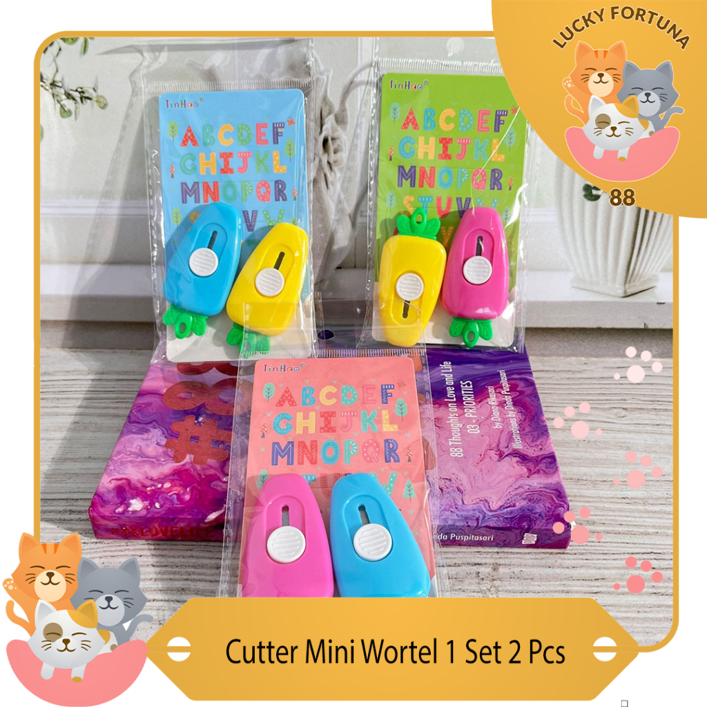 

Cutter Mini Wortel 1 Set 2 Pcs Cutter Mini Tajam Cutter Mini Kertas