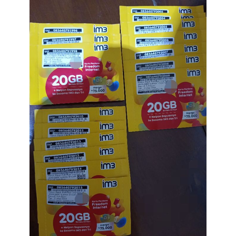 PERDANA INDOSAT 20GB SERI TAHUN