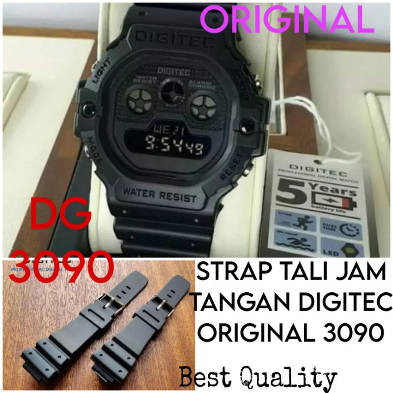 Strap tali jam tangan digitec ORIGINAL 3090 rubber  jam digitec DG 3090 tali jam digitec