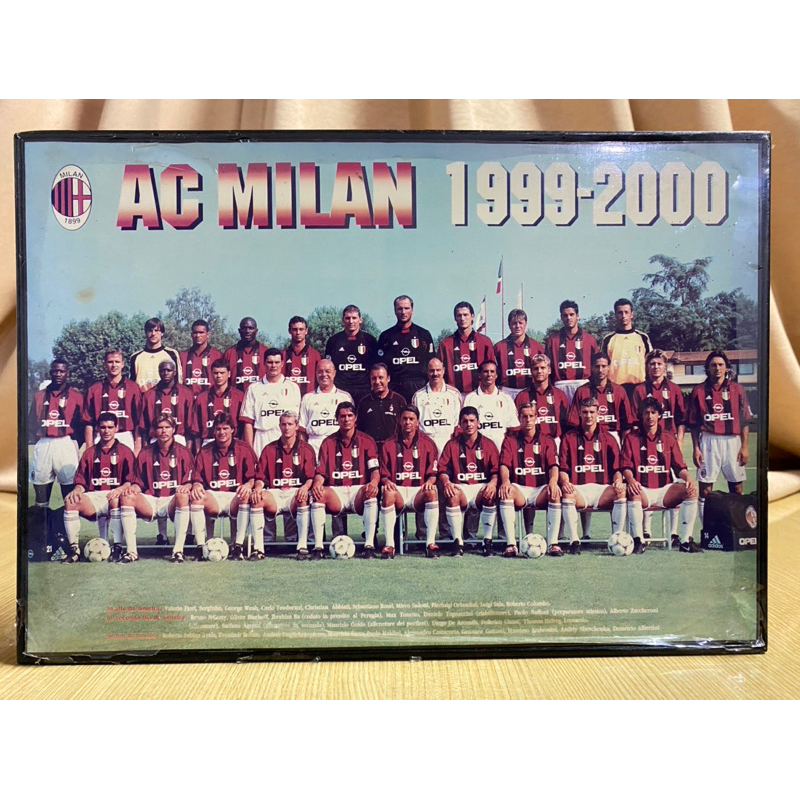 Foto Tim AC Milan musim 99/00, bertepatan perayaan 100 tahun. Centenary years # Jersey AC Milan