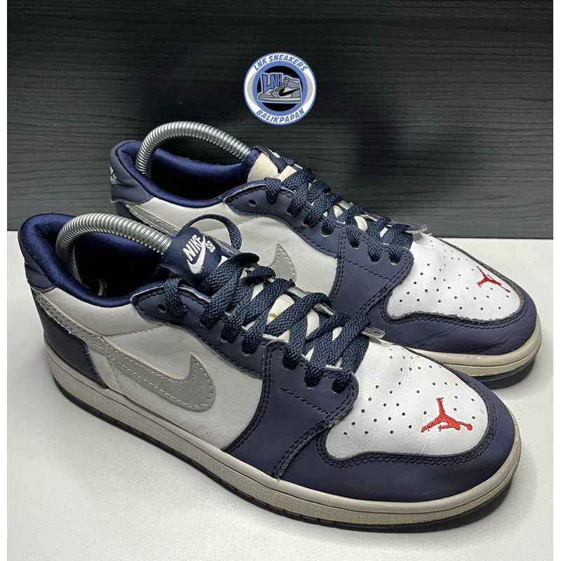 Nike SB Skateboard Air Jordan 1 Low Midnight Navy Basketball Shoes (Navy)