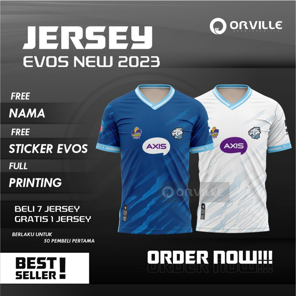 JERSEY EVOS TERBARU 2023 MPL S12 FREE NICKNAME & STICKER EVOS