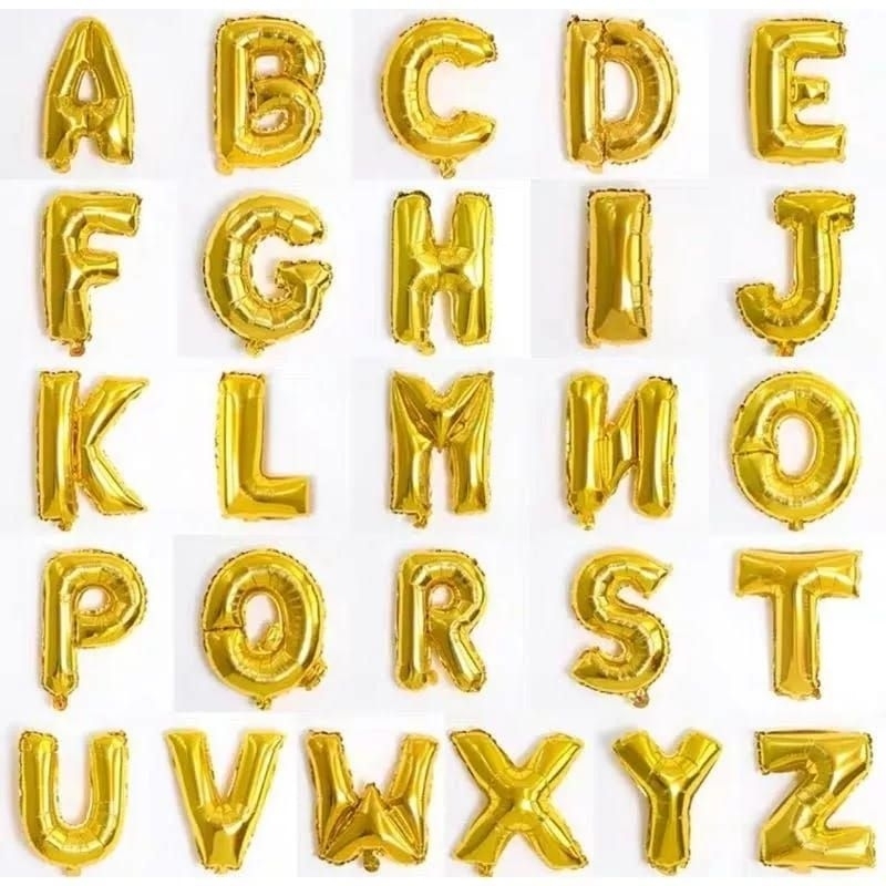 Balon Foil Huruf A-Z/Balon Foil Huruf/Balon Foil Huruf Abjad 40 cm/Balon Foil 40cm/Balon Huruf/Balon