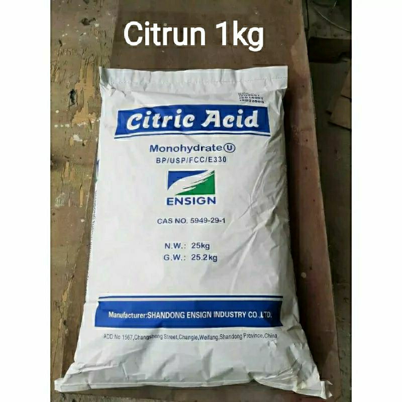 

Citrun Foodgrade 1kg - Citric Acid Monohydrate - Pembersih Serbaguna