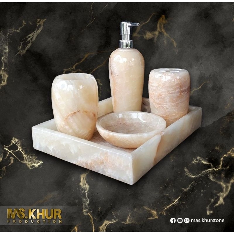 bathroom set Onyx/perlengkapan kamar mandi aesthetic onyx/tempat sabun kamar mandi