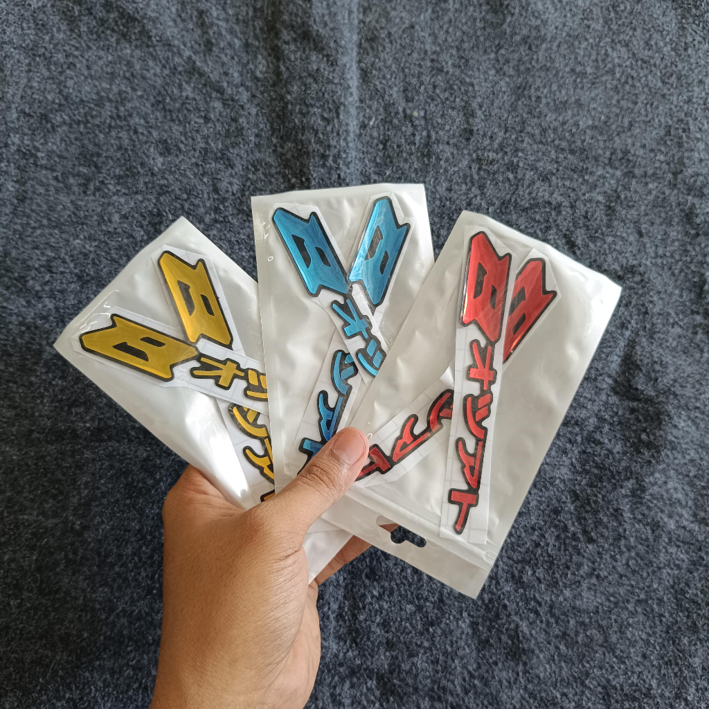 2 PCS EMBLEM BEAT STICKER TIMBUL STIKER MOTOR LOGO BEAT 3D TIMBUL LOGO 3D VARIASI BEAT TIMBUL AKSESO