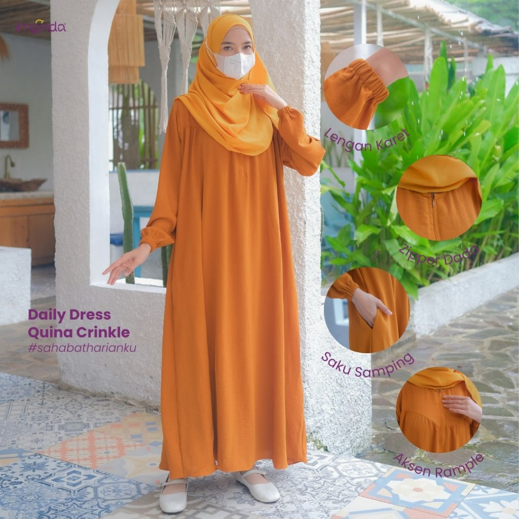 original irnanda x sheza gamis crinkle airflow aylin - geya - aufaa - namira - quina dress premium