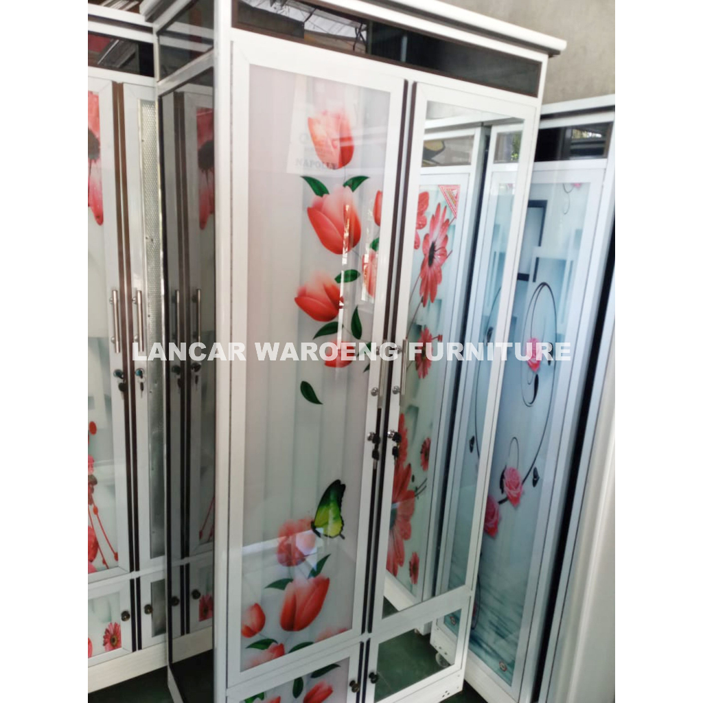 LEMARI PAKAIAN KACA 2 PINTU