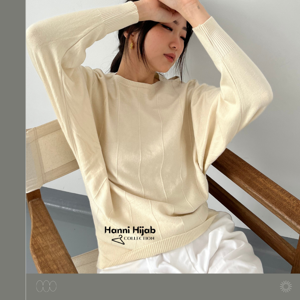 Sweater Rajut Wanita Korea Knitwear batwing jumbo