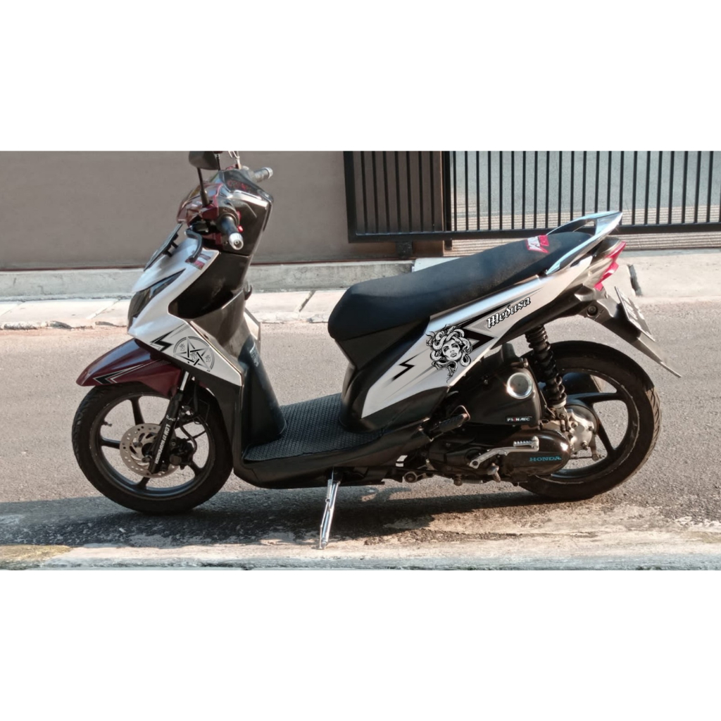 STRIPING BEAT FI MEDUSA - STRIPING STIKER MOTOR BEAT FI MEDUSA TRANSPARAN UV BISA CUSTOM