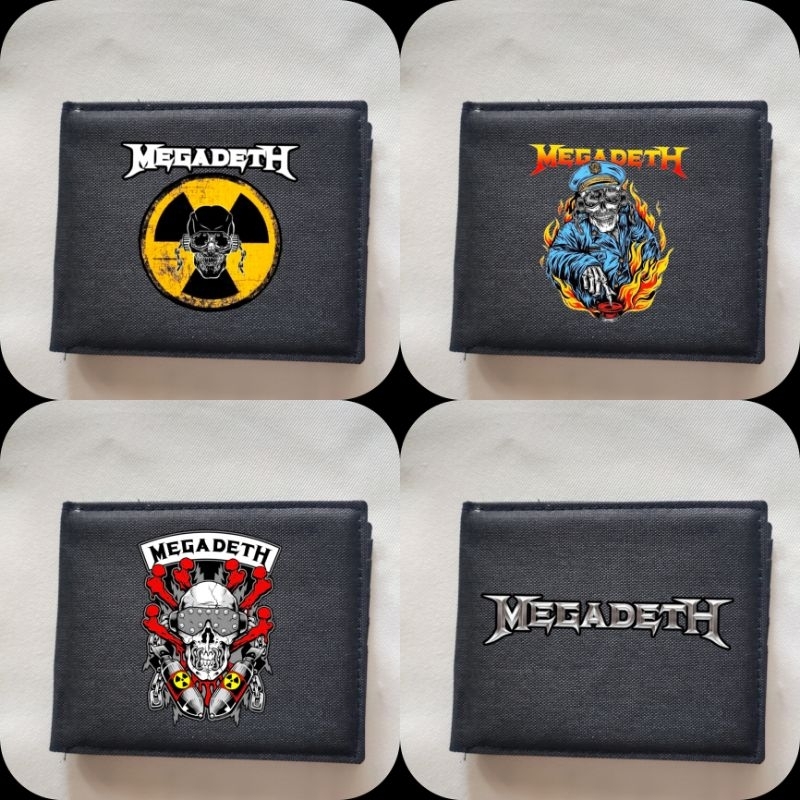 Dompet Kanvas Band Mega Deth Keren / Dompet Lipat Resleting Pria Logo Band Mega Deth Bahan 100% Kanv