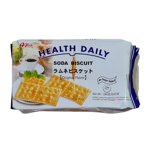 

A-Taste Health Daily Soda Biscuit Original Flavor No Sugar Added /Health Daily Soda Biscuit /Biskuit Soda Tanpa Gula 240 Gram