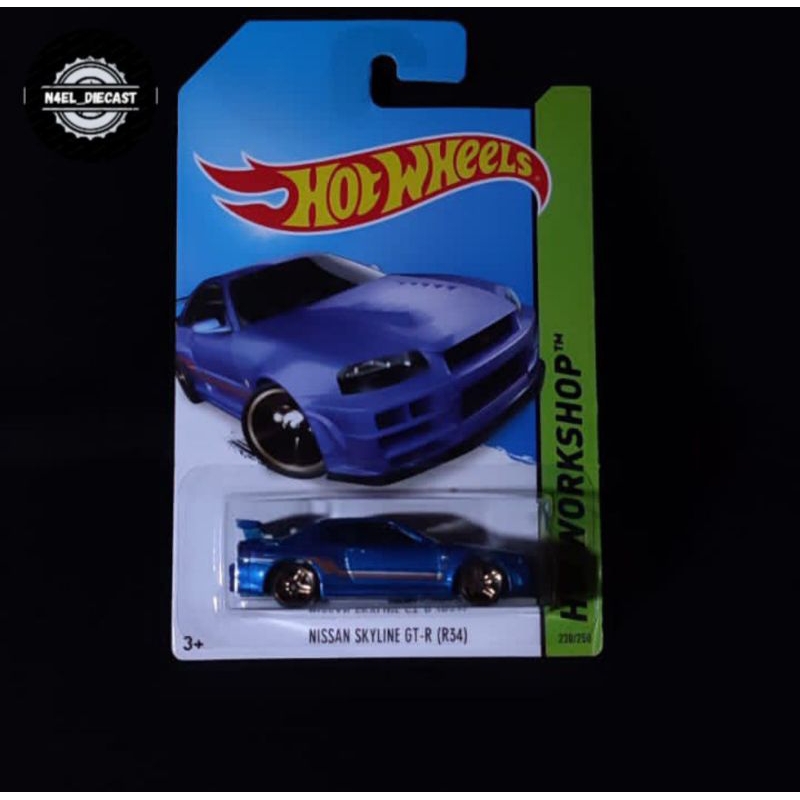 Hotwheels  Nissan Skyline GT-R (R34) Biru