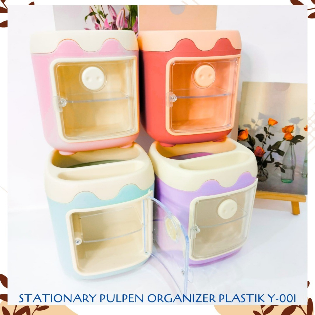 

Stationary Pulpen Organizer plastik Y-001 DESK SET KOKOH PEN HOLDER Desk Set Laci Organizer Tempat Pensil Meja Pen